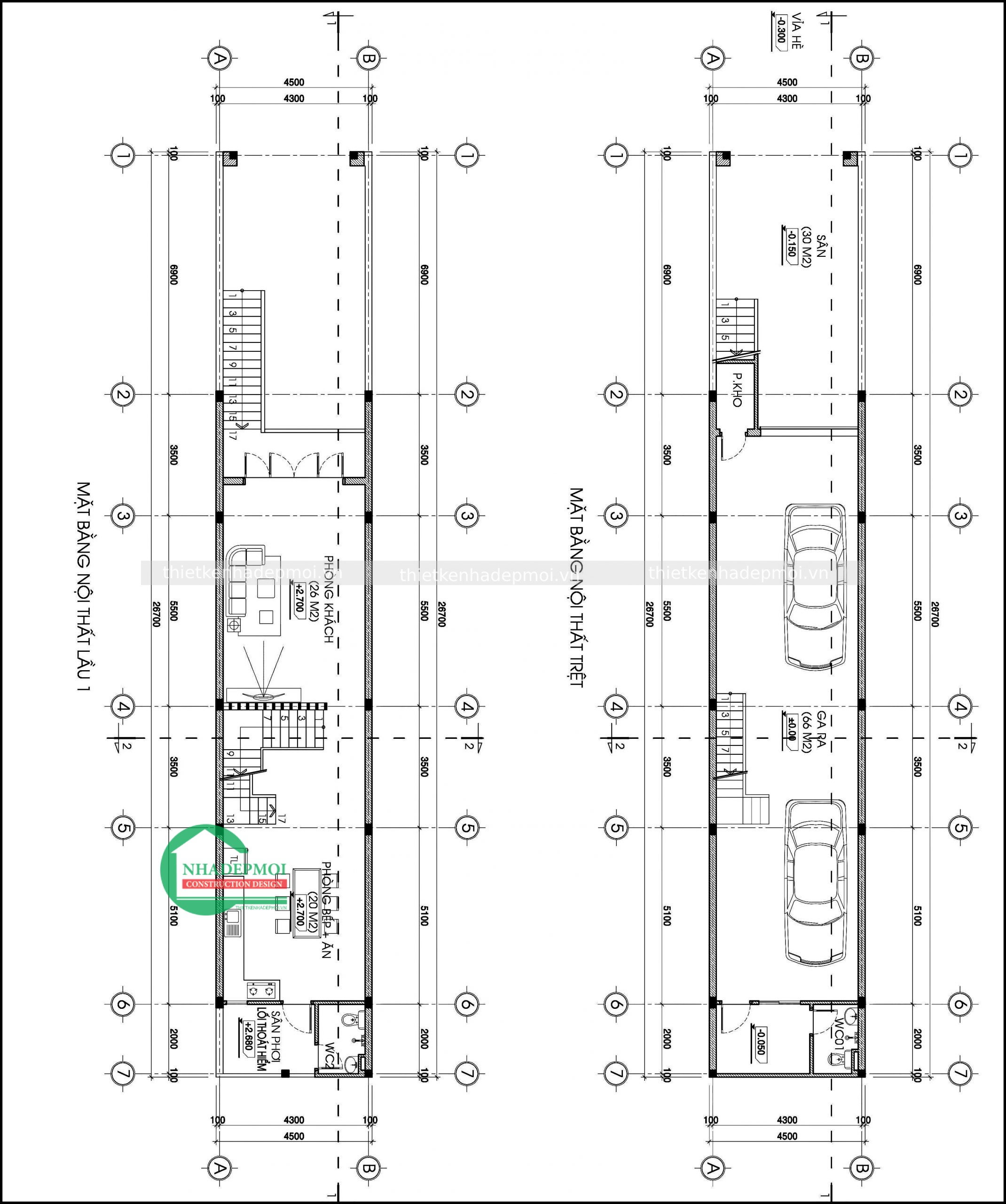 Mặt tiền thiết kế nhà phố bán cổ điển 4 tầng 4.5m đẹp anh ngân - npbcd2020