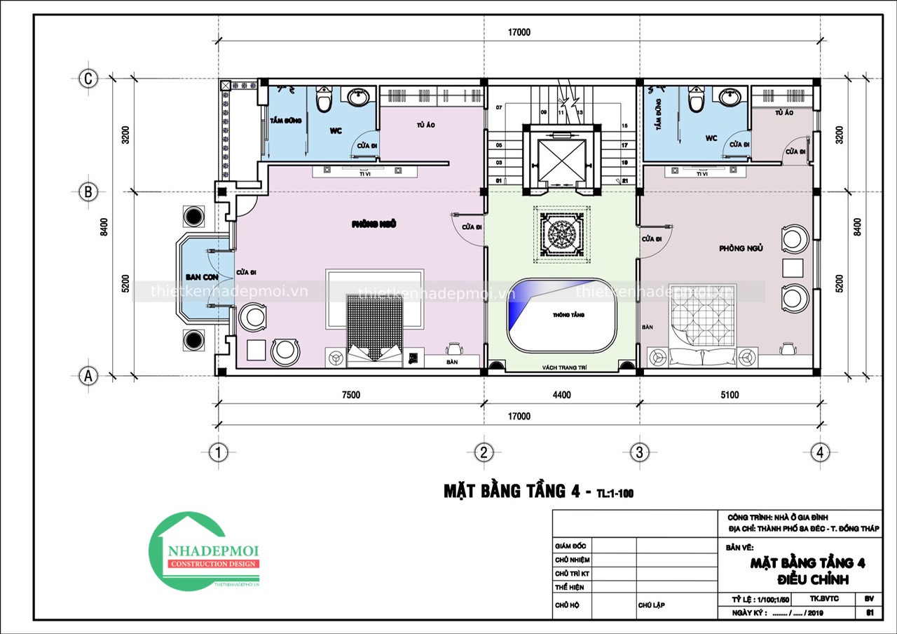 Mẫu nhà phố mặt tiền kiến trúc pháp 1 trệt 4 lầu sân thượng