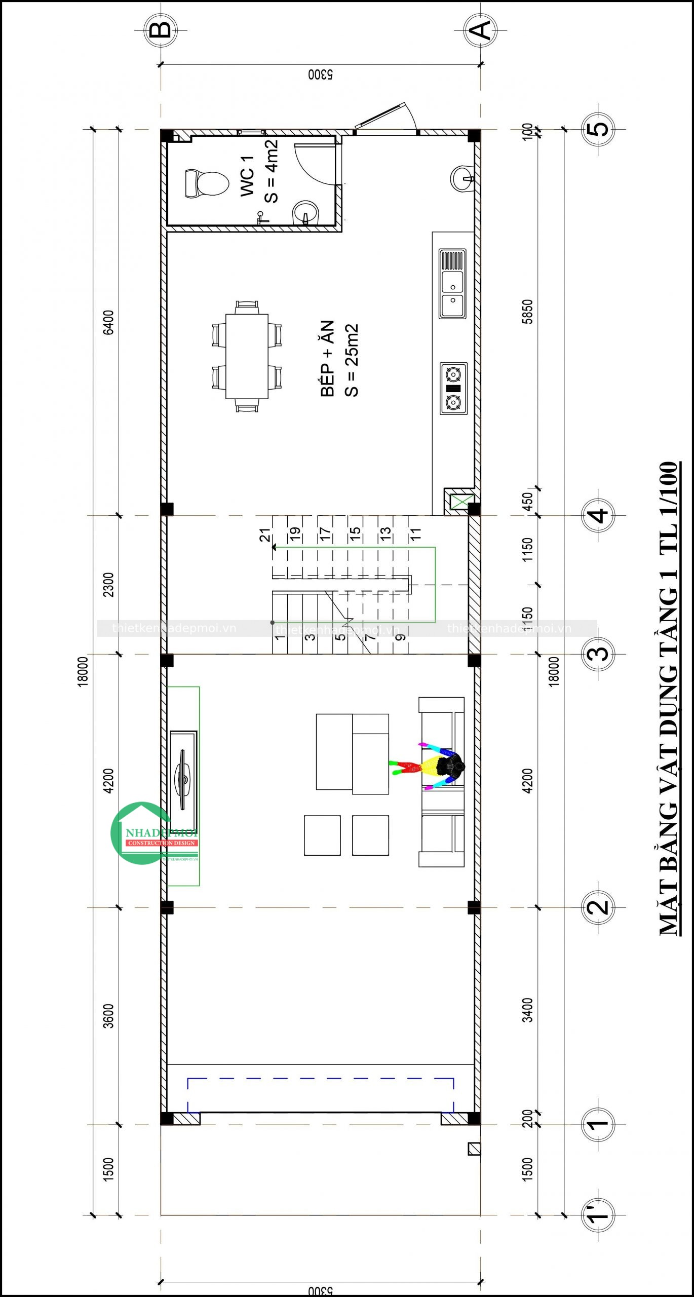 Mẫu nhà ống 2.5 tầng hiện đại 5x18m mái bằng ms hương - msnohd5m2020