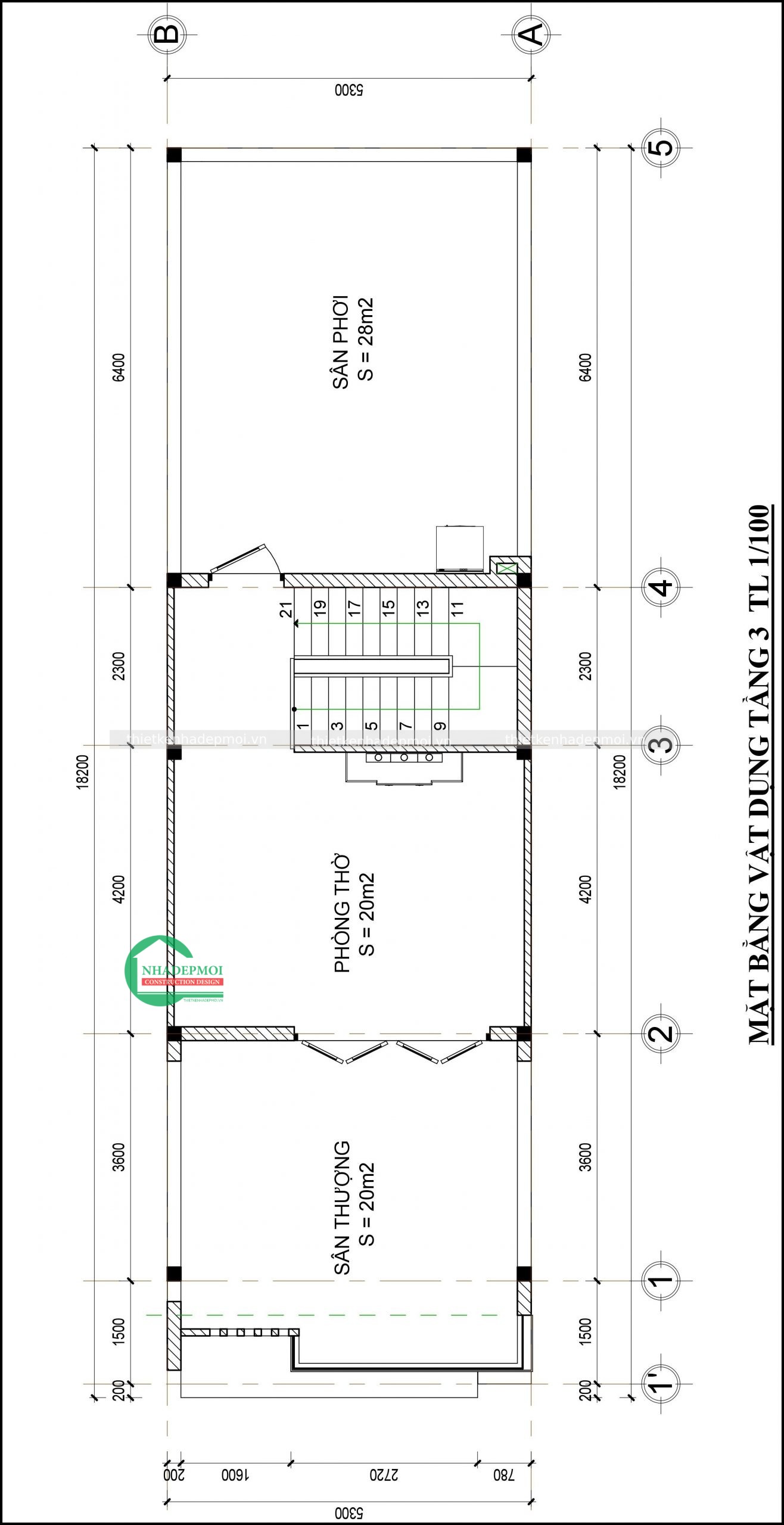 Mẫu nhà ống 2.5 tầng hiện đại 5x18m mái bằng ms hương - msnohd5m2020
