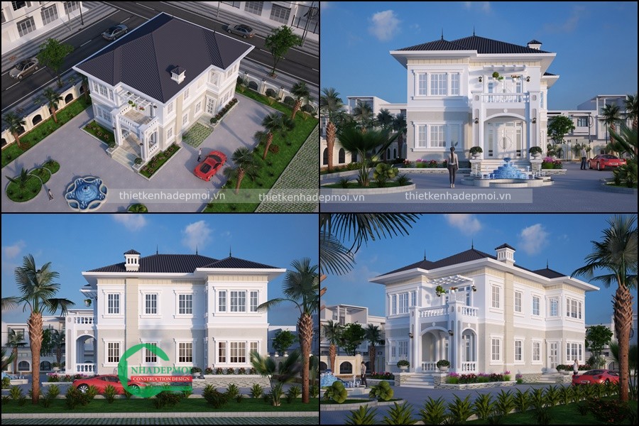 Mẫu nhà vườn 1 trệt 1 lầu hiện đại anh bắc có 4 phòng ngủ 1 phòng thờ - msbtmini20201
