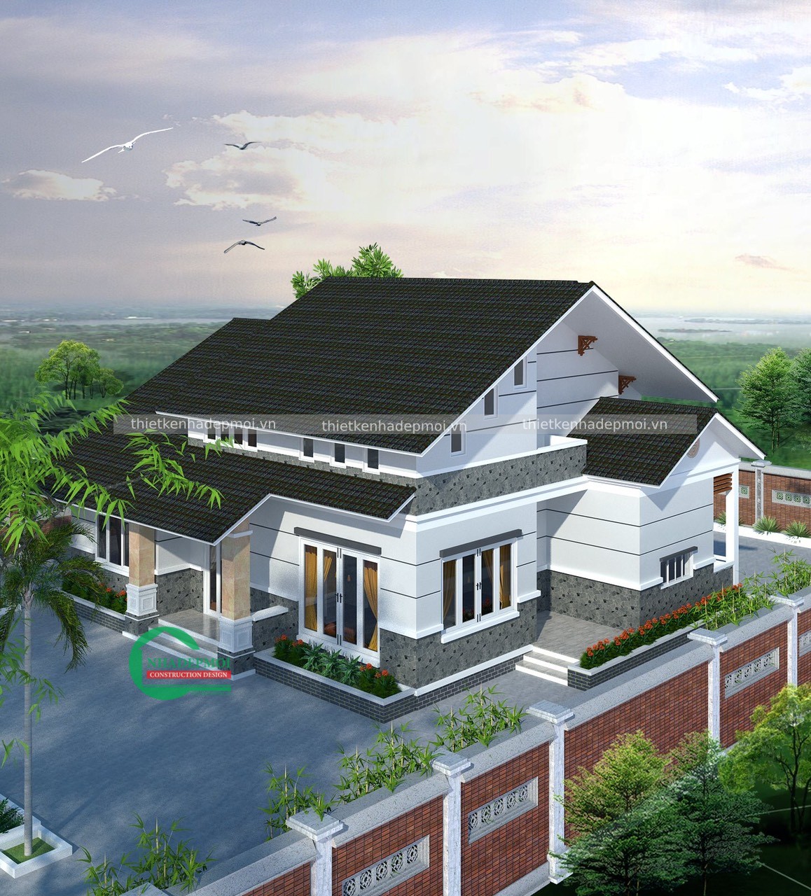 nhà vườn 1 tầng