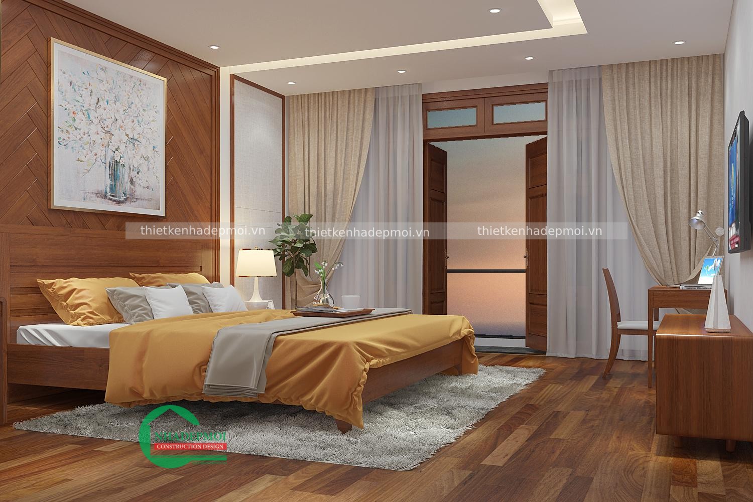 Mẫu thiết kế nội thất gỗ đẹp cho biệt thự anh tuấn - msntg2020