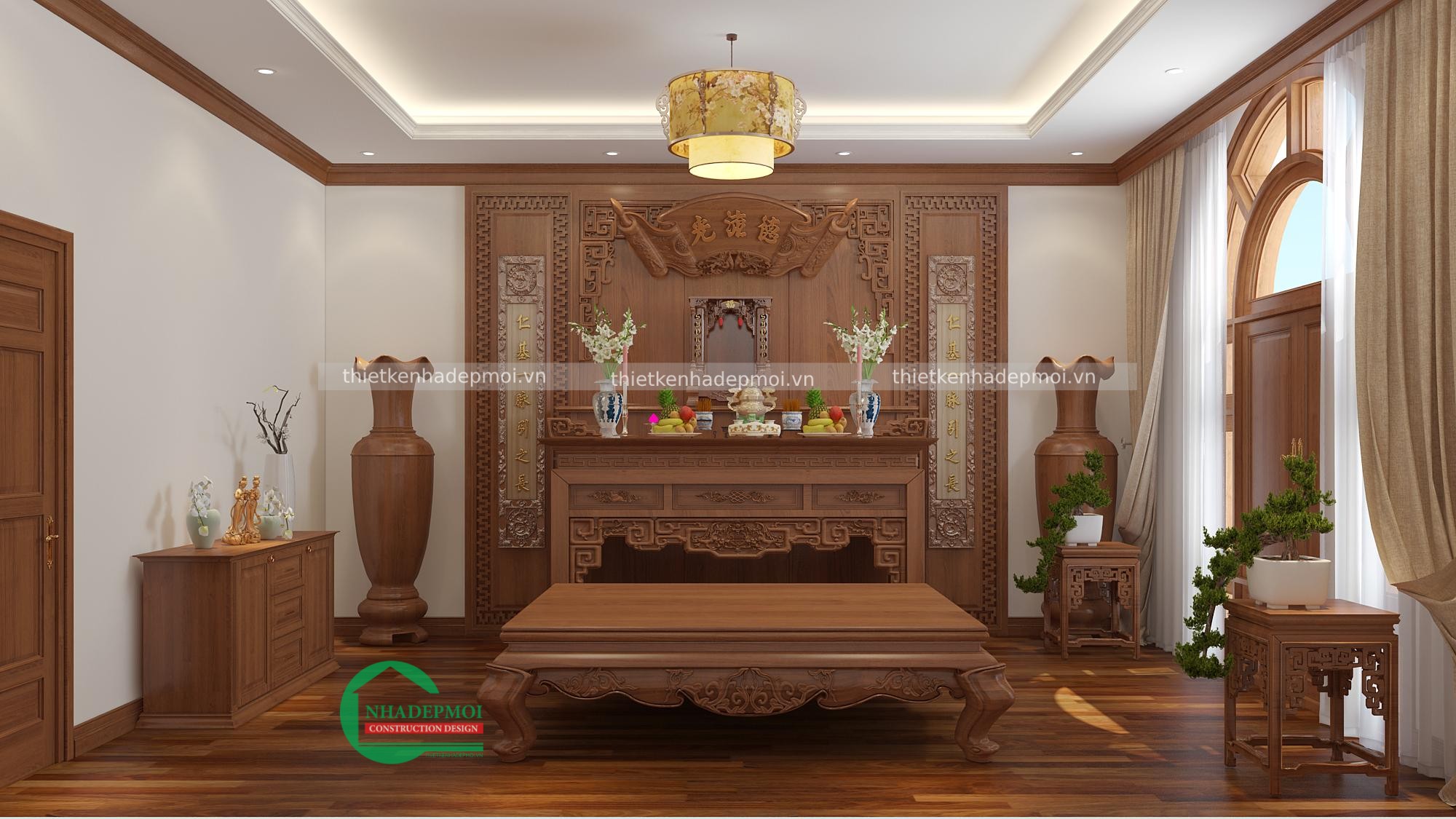 Mẫu thiết kế nội thất gỗ đẹp cho biệt thự anh tuấn - msntg2020