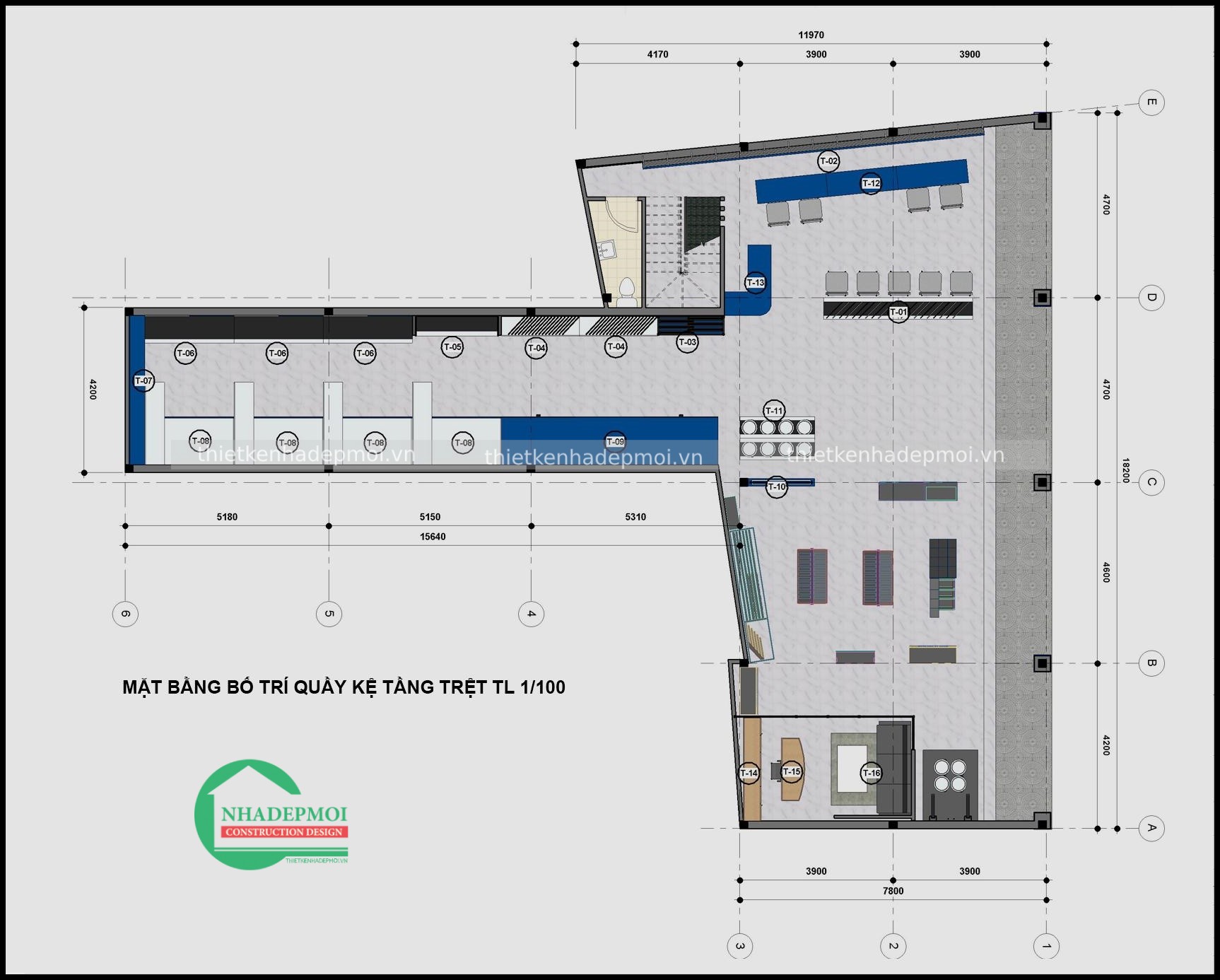 Bản vẽ thiết kế thi công showroom 2 tầng hiện đại anh sơn - mstksr2020