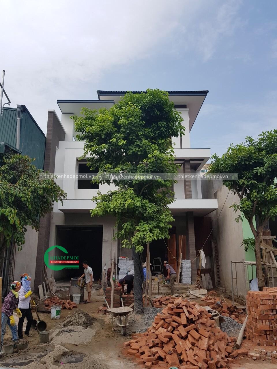 Cập nhật xây dựng biệt thự 2.5 tầng 140m2 rộng 9m anh hải - msxdbt7578