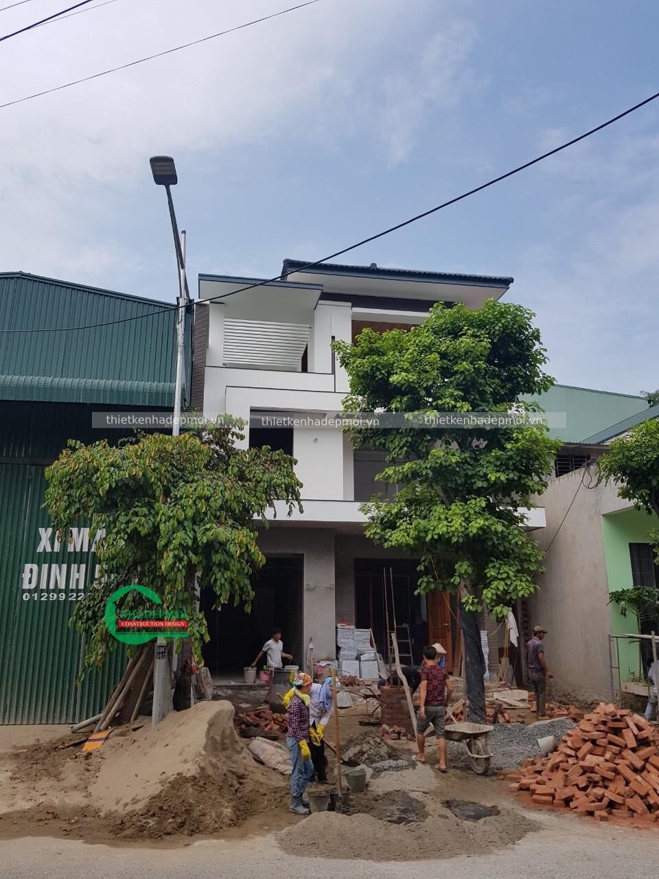 Cập nhật xây dựng biệt thự 2.5 tầng 140m2 rộng 9m anh hải - msxdbt7578