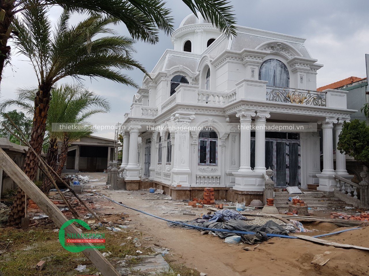 Thi công biệt thự cổ điển 2 tầng 700m2 có sân vườn trọn gói anh duy tiền giang - msxd2020