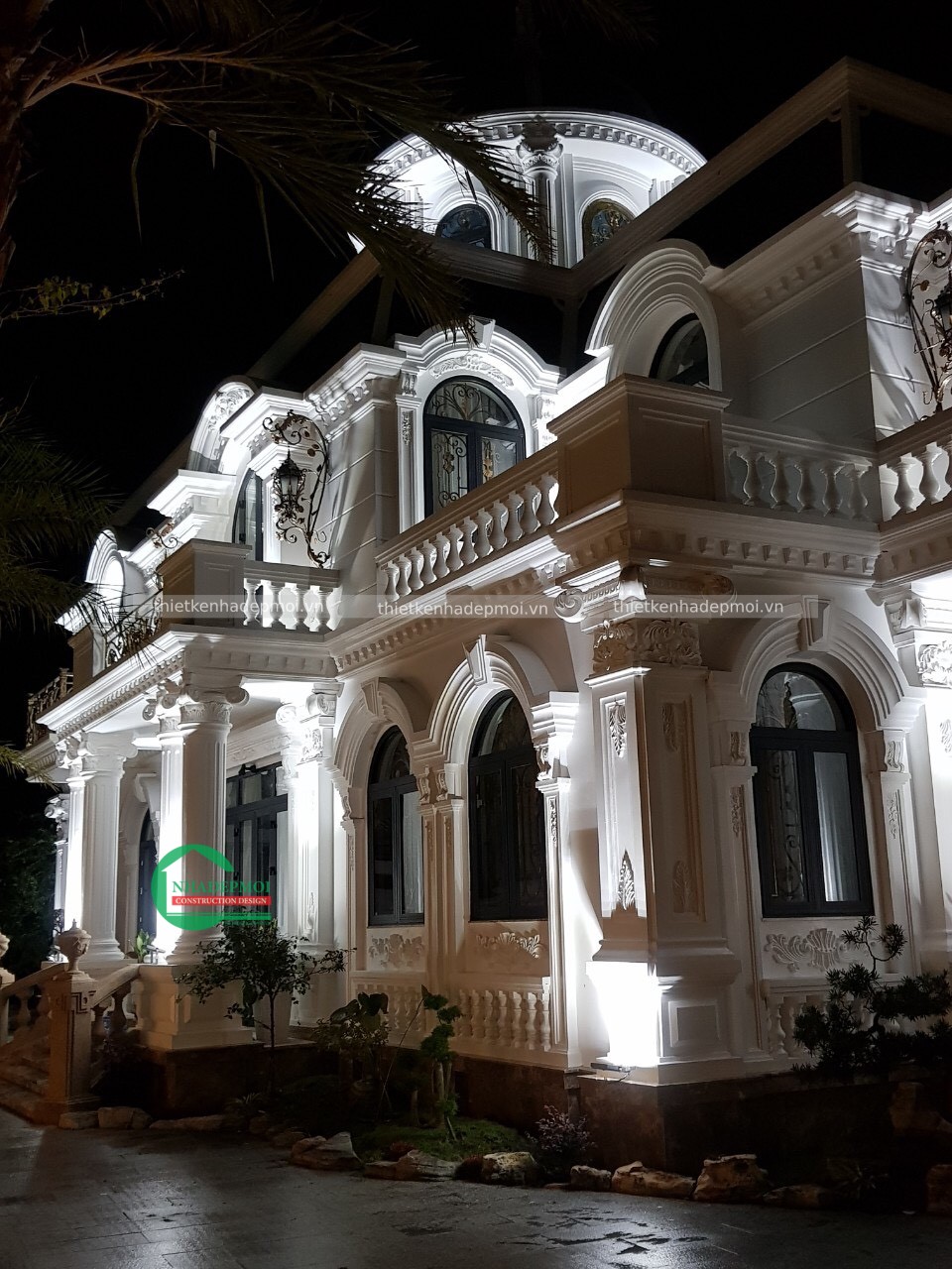 Thi công biệt thự cổ điển 2 tầng 700m2 có sân vườn trọn gói anh duy tiền giang - msxd2020