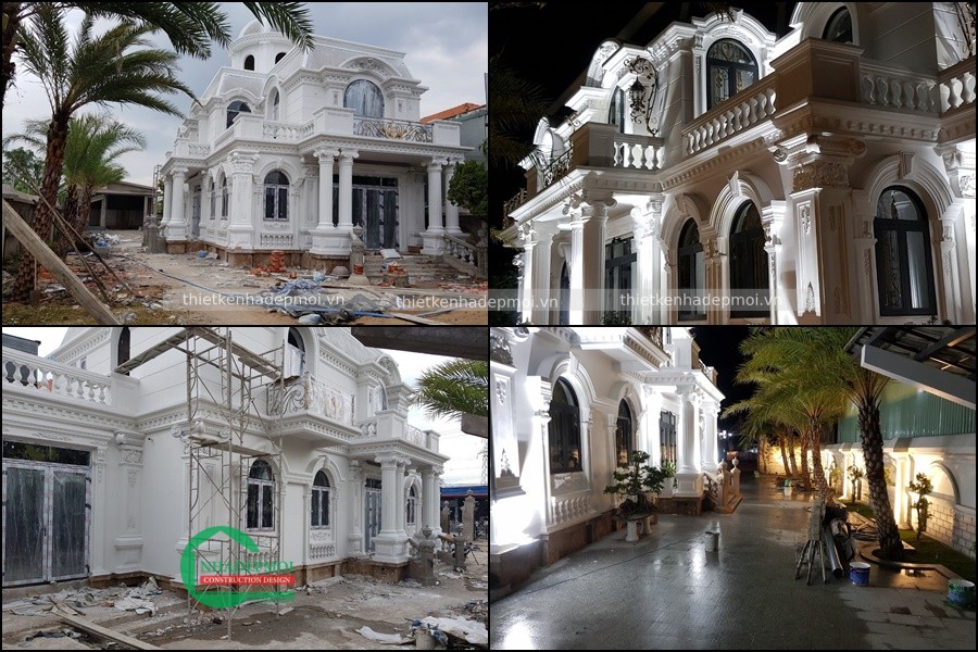 Thi công biệt thự cổ điển 2 tầng 700m2 có sân vườn trọn gói anh duy tiền giang - msxd2020