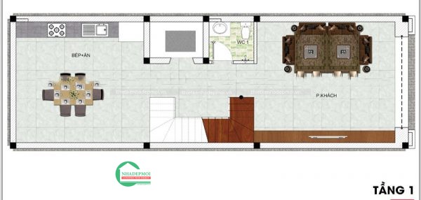Thiết kế nhà phố tân cổ điển 1 trệt 3 lầu, sân thượng