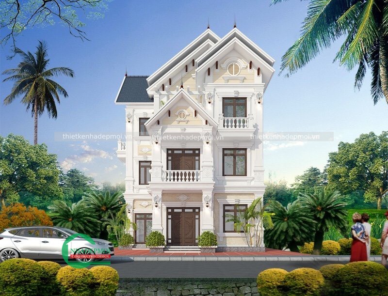 Mẫu biệt thự đẹp bán cổ điển 3 tầng