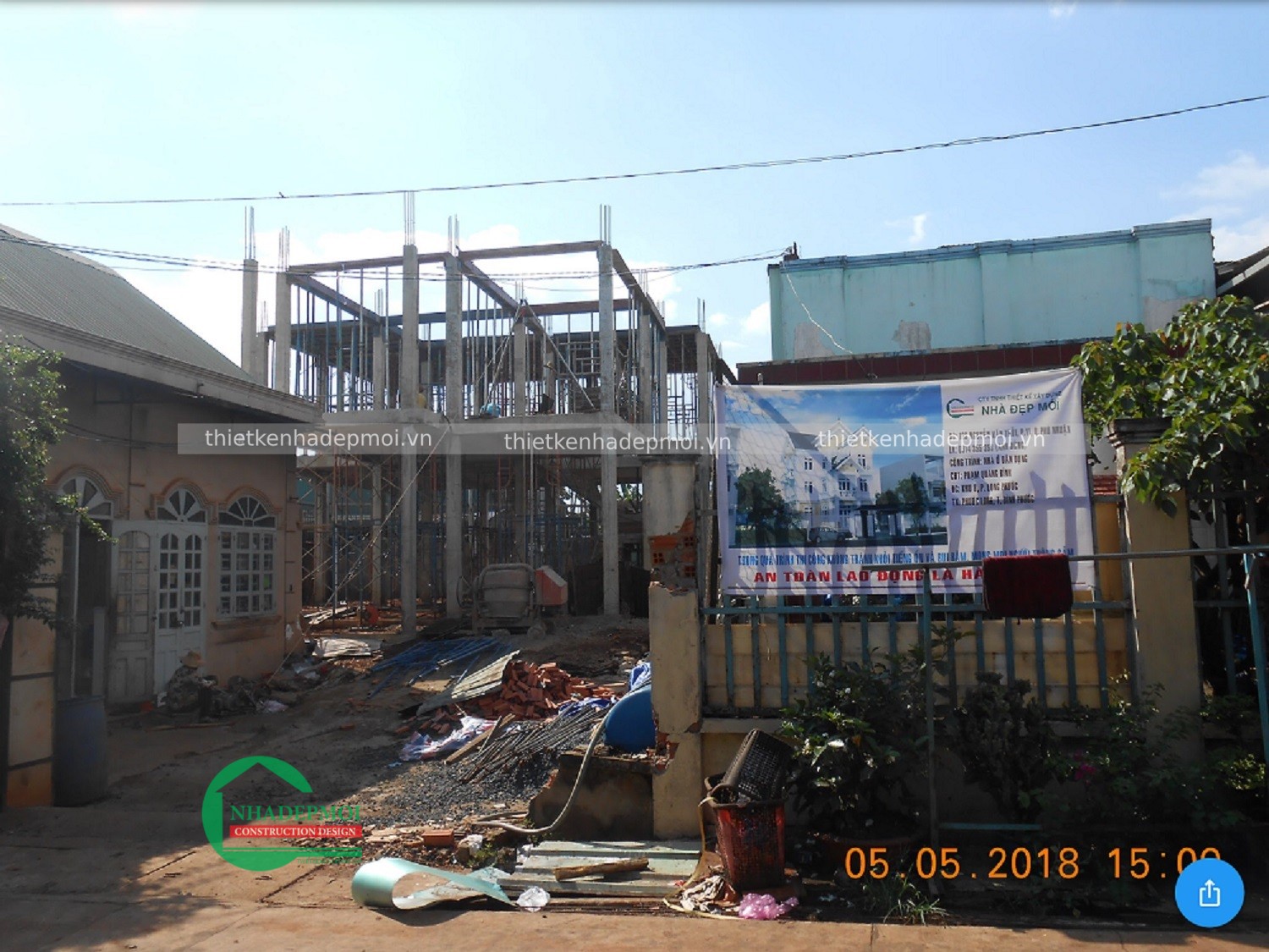 Mẫu hình thi công thực tế biệt thự cổ điển anh bình tại bình phước.