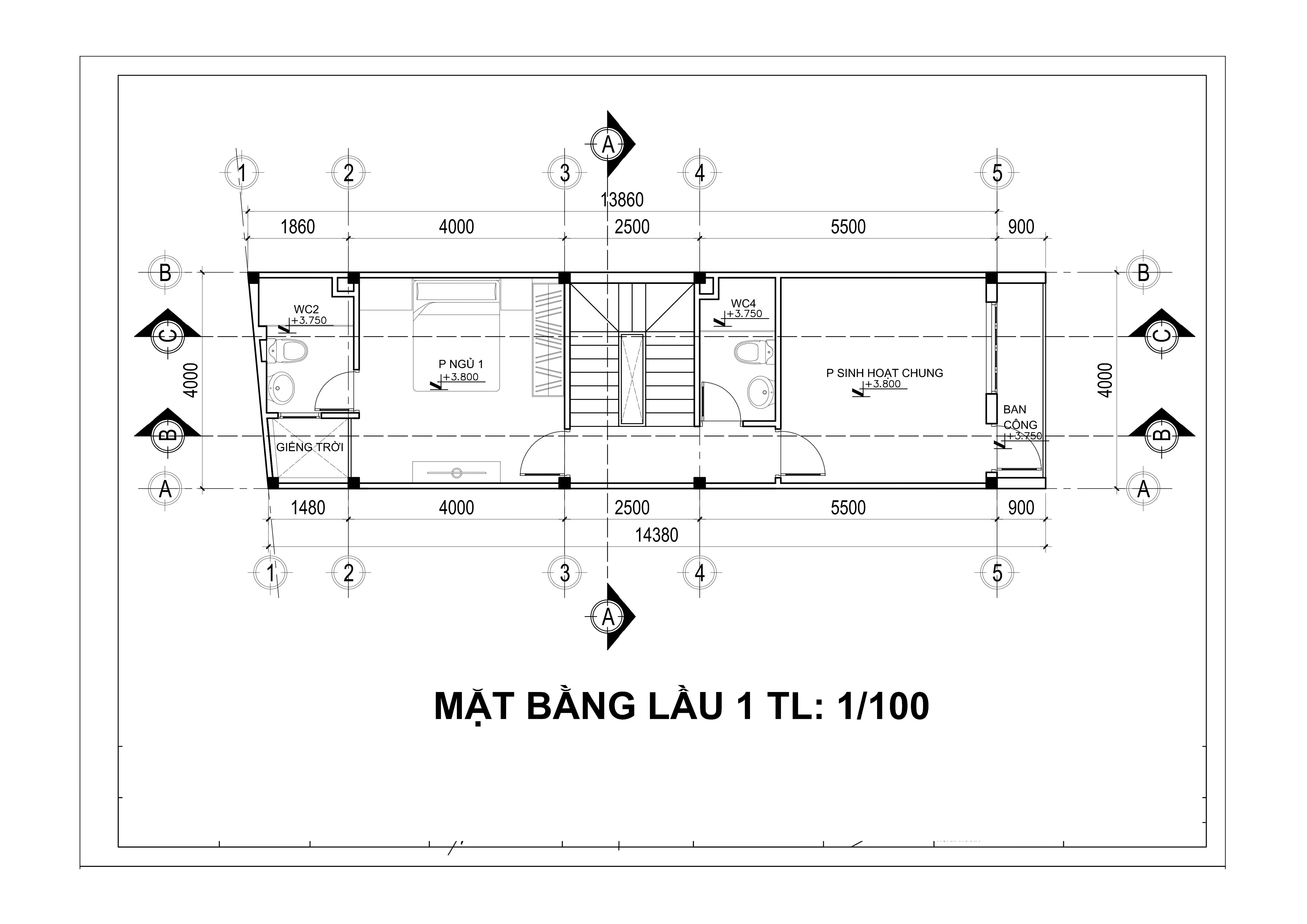 Mẫu thiết kế nhà phố 1 trệt 3 lầu dt 4x15m gò vấp.