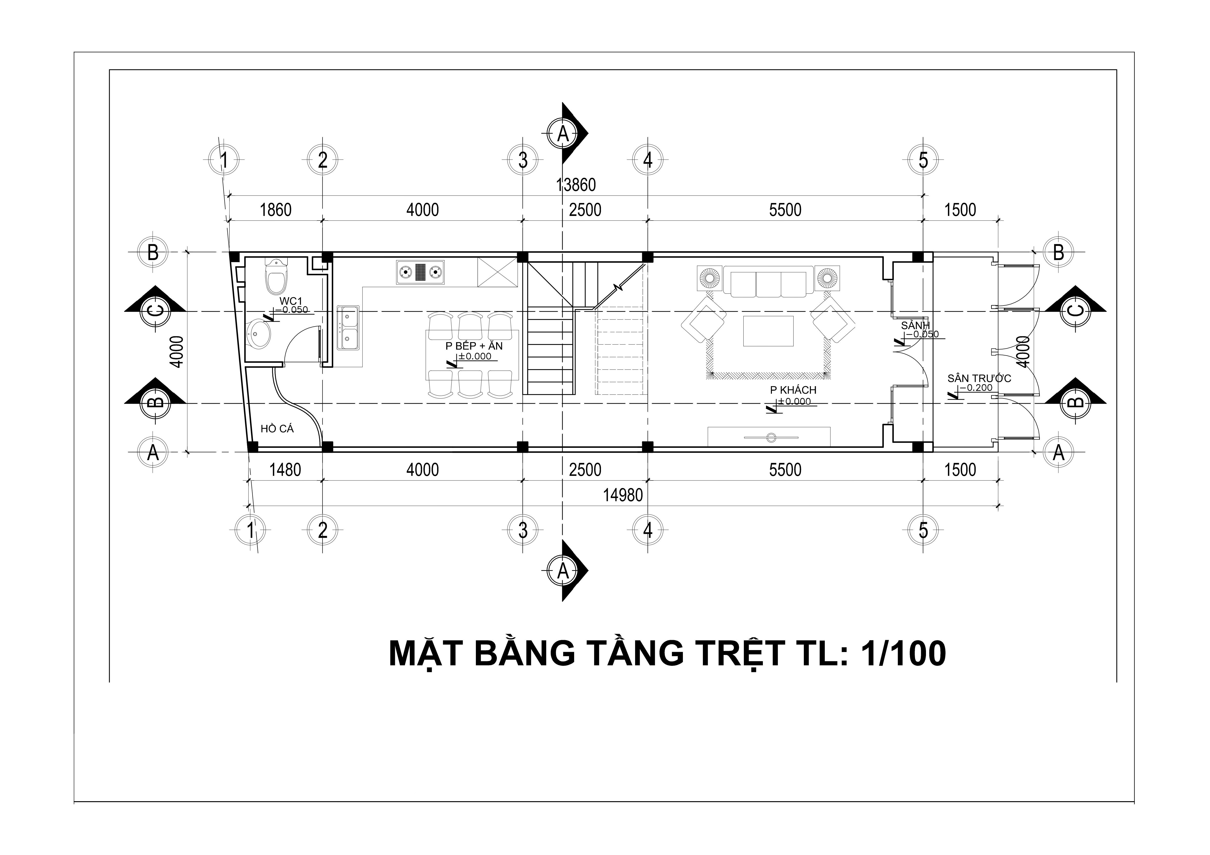 Mẫu thiết kế nhà phố 1 trệt 3 lầu dt 4x15m gò vấp.
