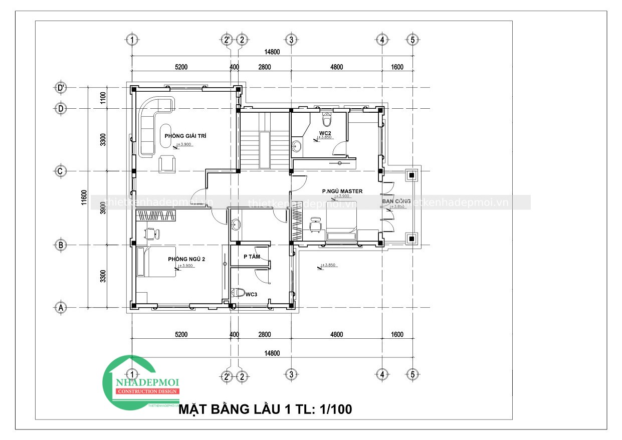 Mẫu biệt thự đẹp bán cổ điển 3 tầng
