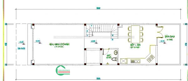 Mẫu thiết kế nhà phố tân cổ điển mặt tiền 5m 1 trệt, 2 lầu, sân thượng.