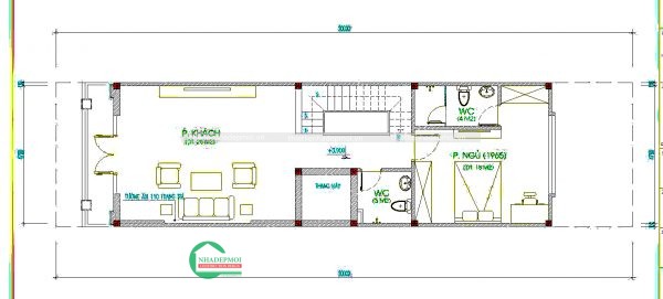 Mẫu thiết kế nhà phố tân cổ điển mặt tiền 5m 1 trệt, 2 lầu, sân thượng.