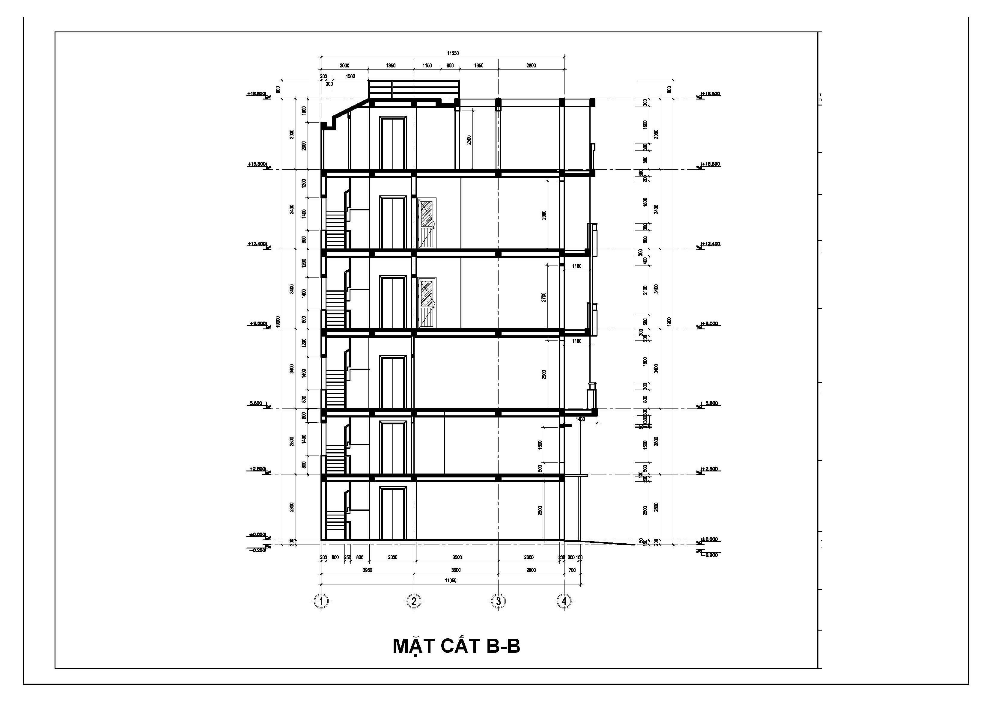 Mẫu nhà phố hiện đại 1 trệt 4 lầu.