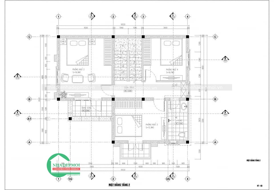 Mẫu nhà mái thái đẹp 2 tầng ấn tượng