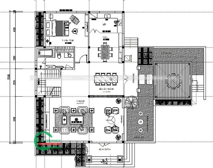 Mẫu nhà biệt thự 2 tầng đẹp hiện đại mái thái