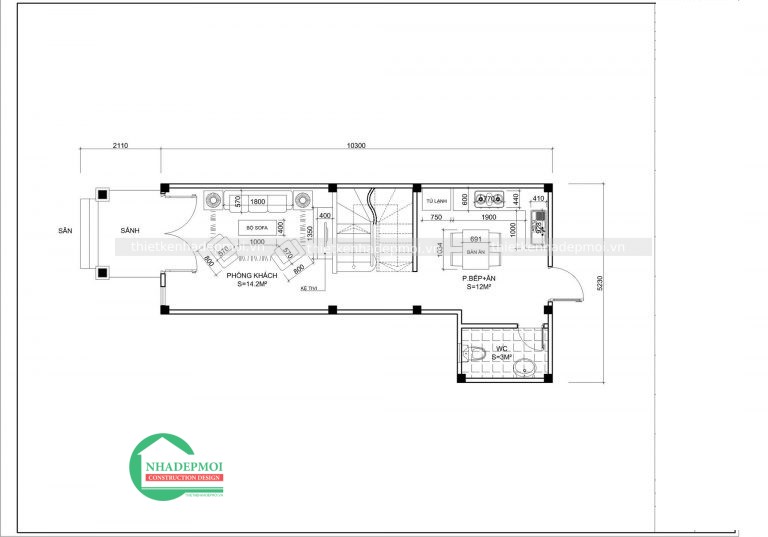 Mẫu nhà mái thái đẹp 3 tầng.
