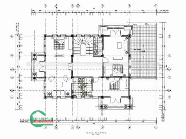Thiết kế biệt thự tân cổ điển 3 tầng hài hòa trong từng đường nét