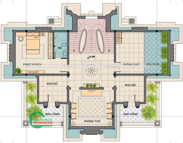 Thiết kế biệt thự cổ điển 3 tầng đẹp ấn tượng, đẳng cấp