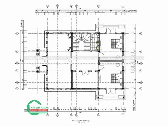 Thiết kế biệt thự tân cổ điển 3 tầng hài hòa trong từng đường nét