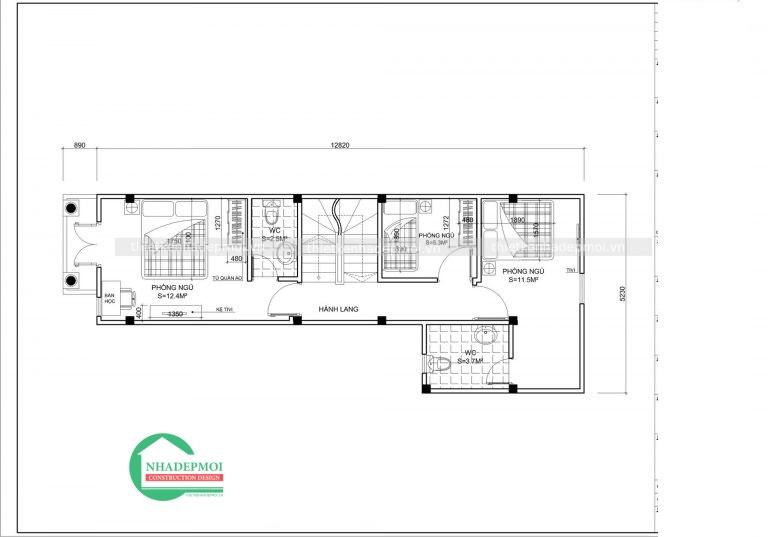 Mẫu nhà mái thái đẹp 3 tầng.
