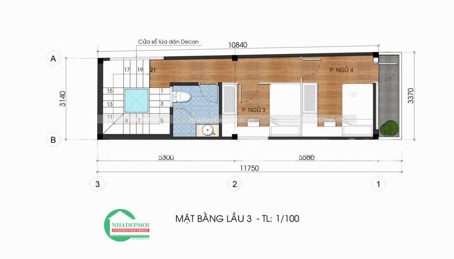 Mẫu nhà phố tân cổ điển 1 trệt 3 lầu sân thượng
