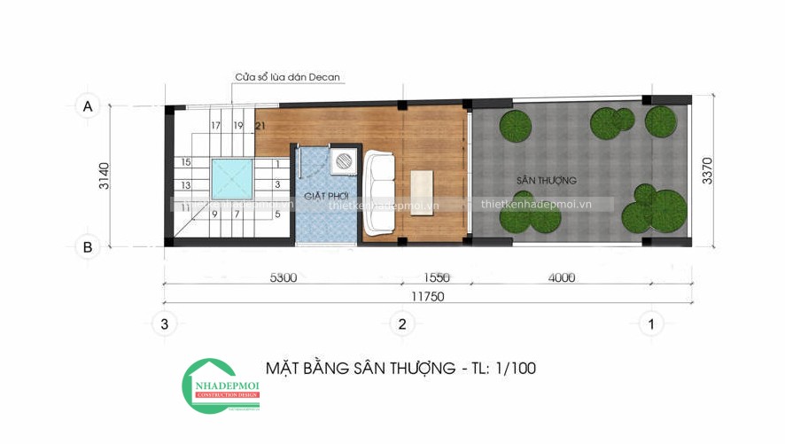 Mẫu nhà phố tân cổ điển 1 trệt 3 lầu sân thượng