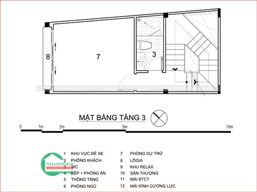 Mẫu nhà phố 1 trệt 3 lầu sân thượng