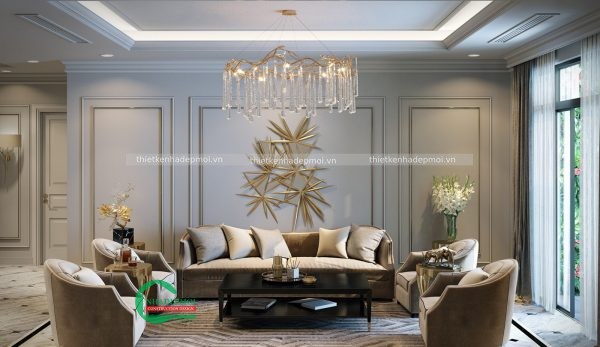 Thiết kế biệt thự tân cổ điển 3 tầng hài hòa trong từng đường nét