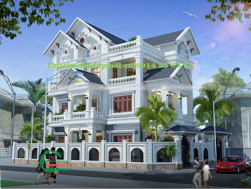 biệt thự mái thái 3 tầng