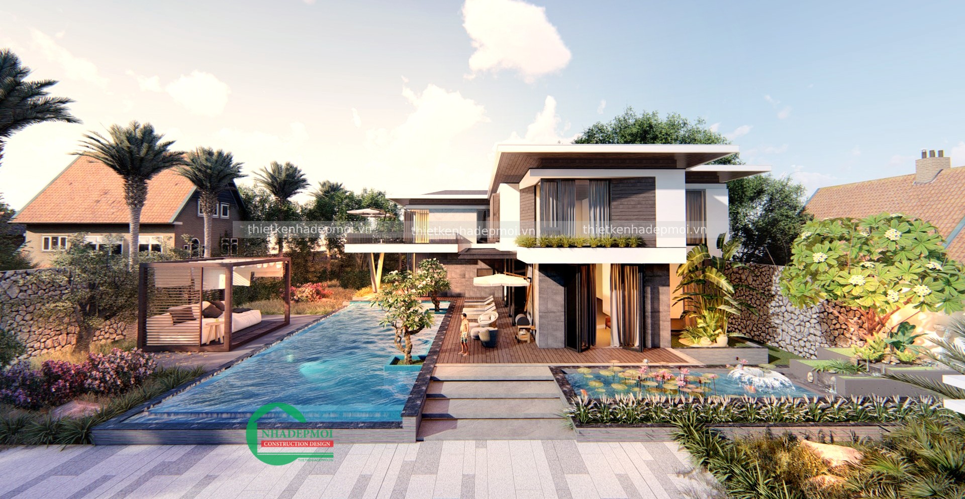 Thiết kế biệt thự hiện đại 2 tầng sang trọng, đẳng cấp