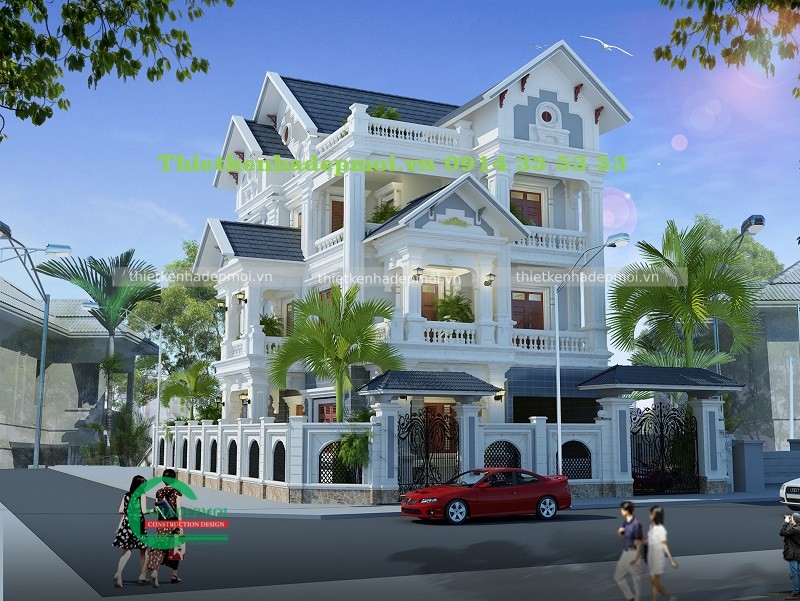 biệt thự mái thái 3 tầng