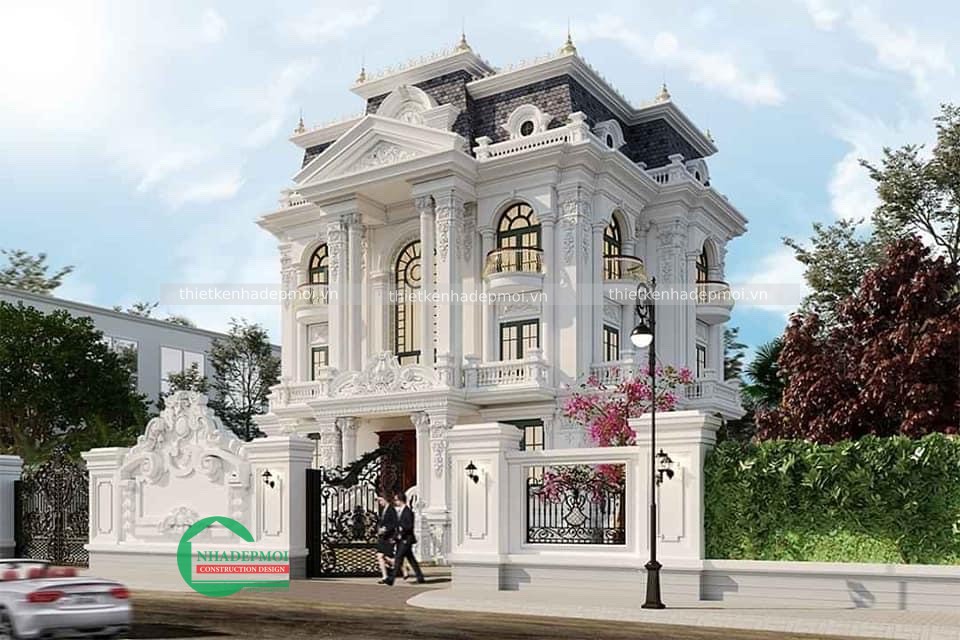 Thiết kế biệt thự 3 tầng tân cổ điển