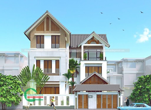 Biệt thự hiện đại mái thái đẹp