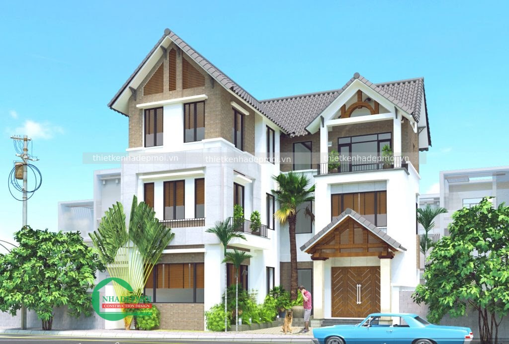 Biệt thự hiện đại mái thái đẹp