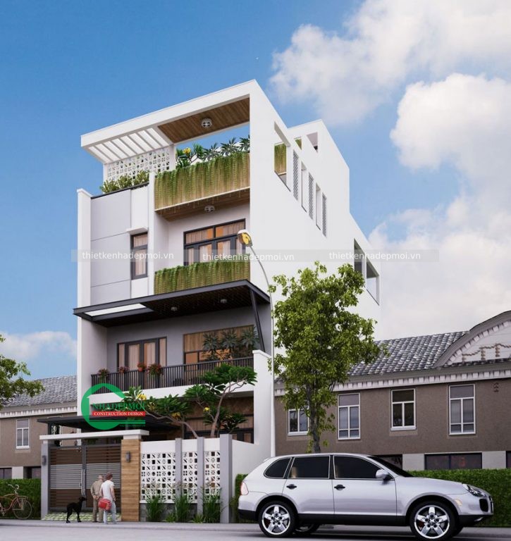 mẫu nhà phố đẹp 4 tầng