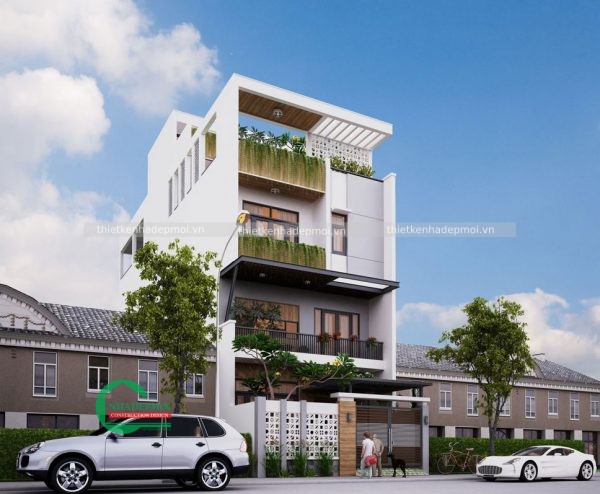 mẫu nhà phố đẹp 4 tầng