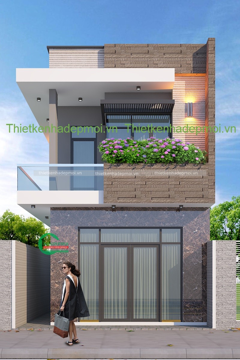 Mẫu nhà phố hiện đại 1 trệt 1 lầu