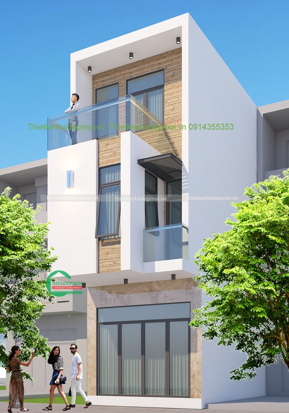 mẫu nhà phố đẹp 3 tầng