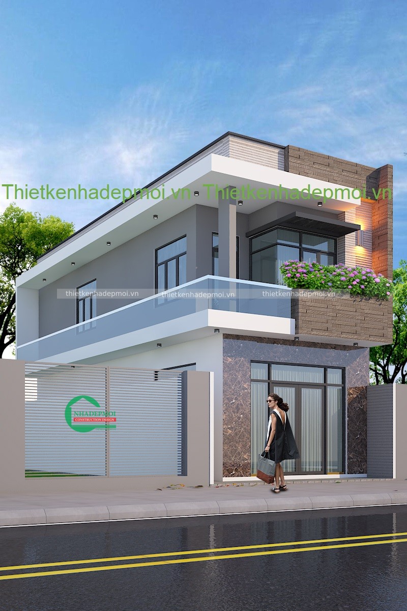 Mẫu nhà phố hiện đại 1 trệt 1 lầu