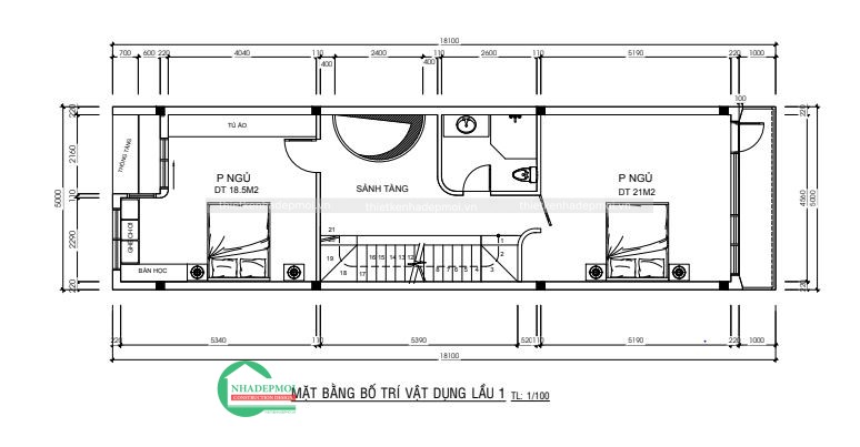 Mẫu nhà phố đẹp 3 tầng mái bằng bê tông&nbsp;