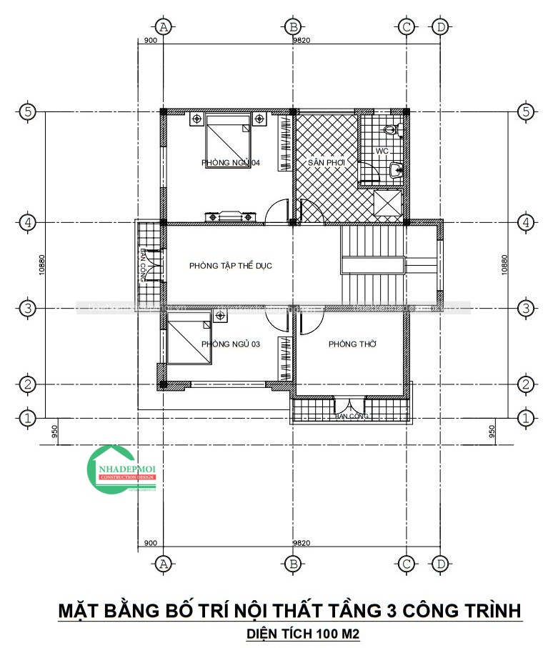 Thiết kế biệt thự hiện đại 3 tầng mái thái đẹp