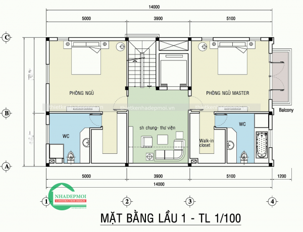 Mặt bằng lầu 1