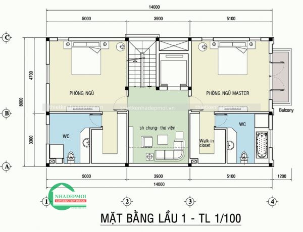Mặt bằng tầng 2