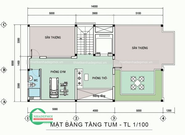Mặt bằng tầng tum